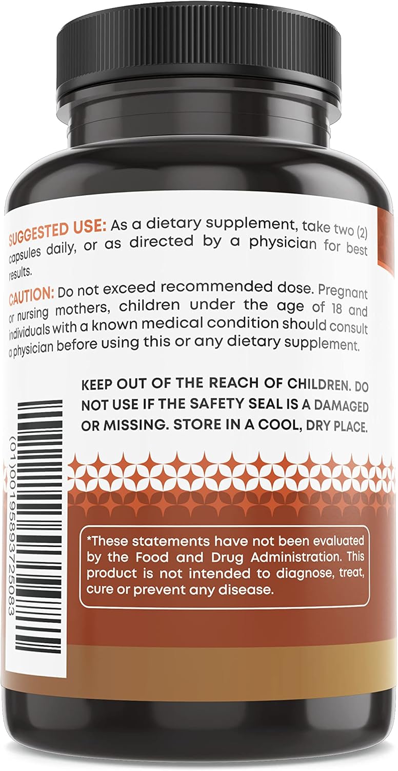 2 Month Supply of Ancient Bliss Lion's Mane Supplement - 120 Vegan Mushroom Capsules for Mental Clarity, Energy, Focus, Memory, and Immune Support