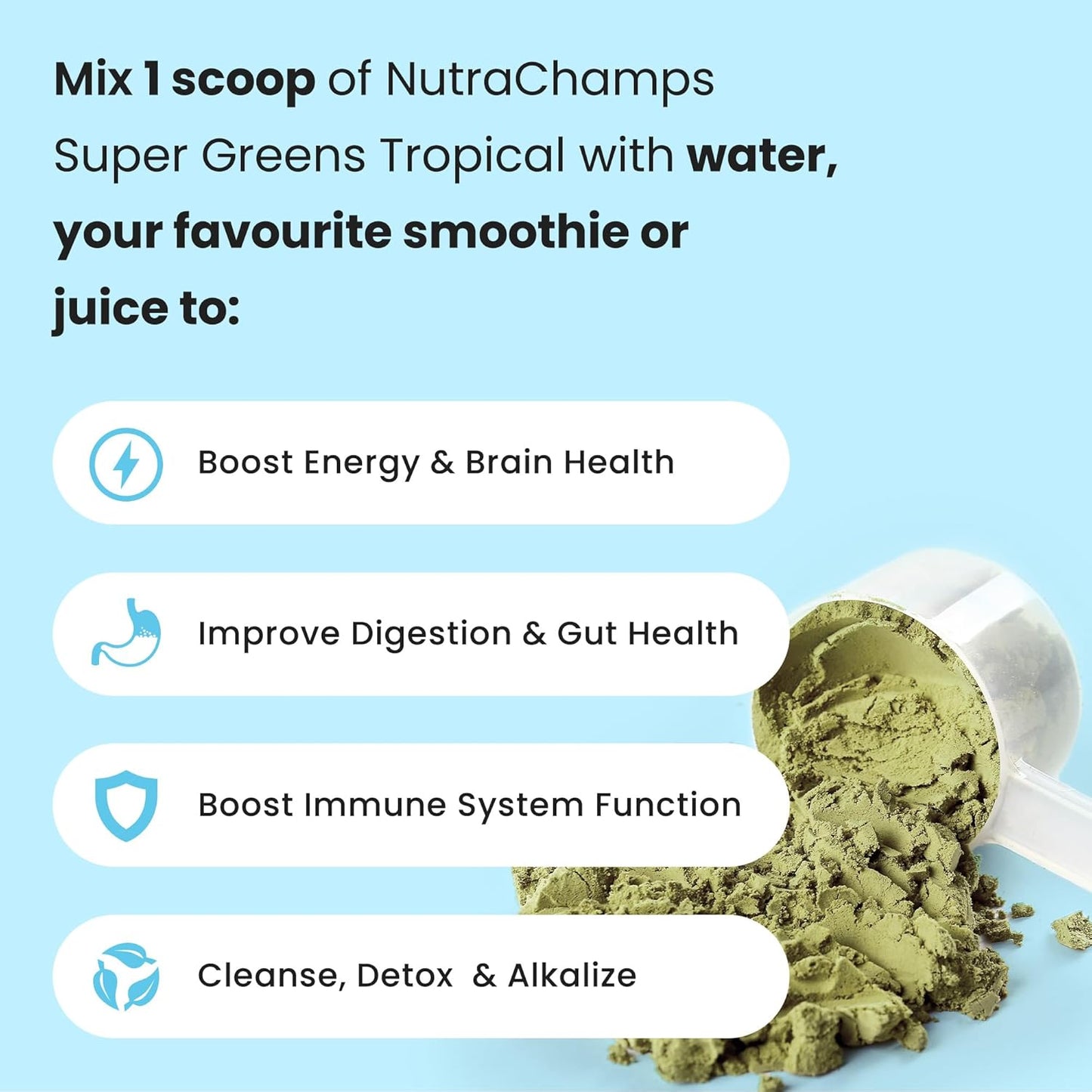 2 Month Supply of NutraChamps Super Greens in Unflavored and Tropical Flavors