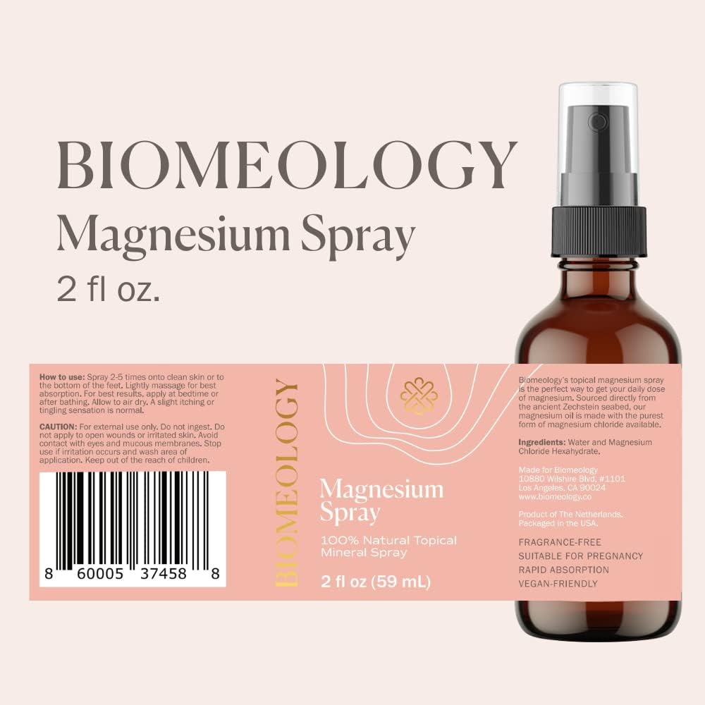 2 oz. Biomeology Topical Magnesium Spray for Muscle Relief and Relaxation