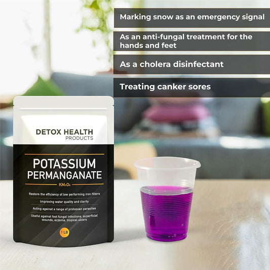 2 OZ Free Flowing Potassium Permanganate Crystal Powder for Detox Health