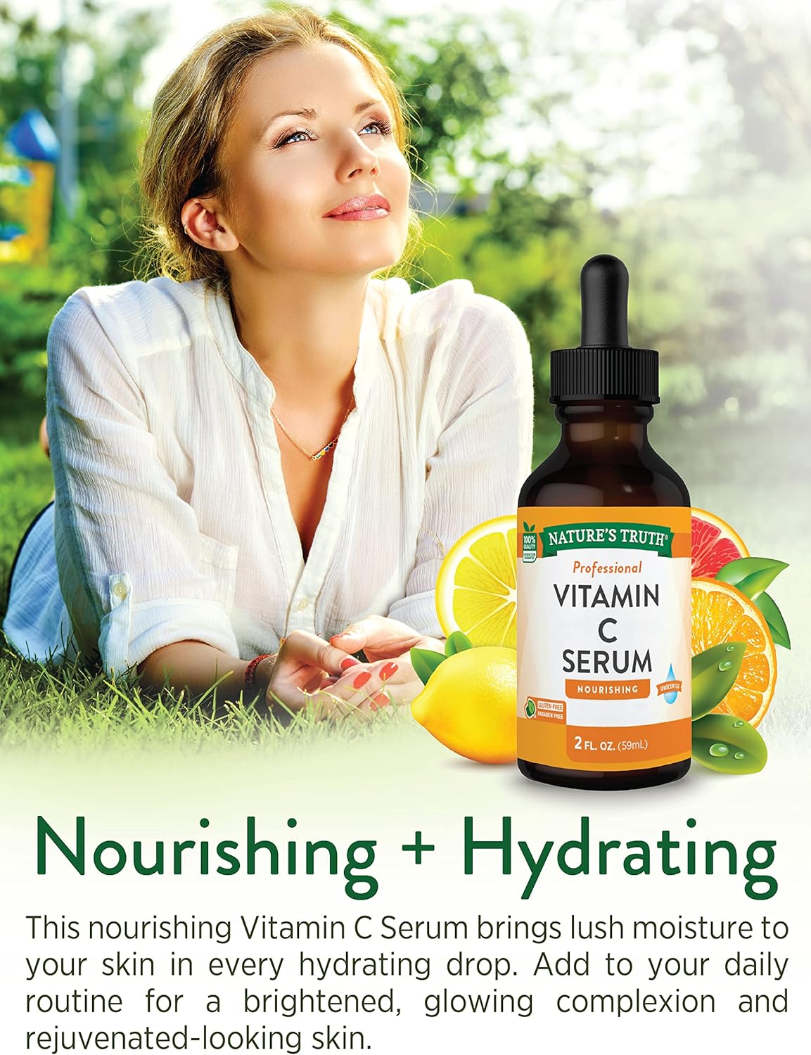 2 oz Vitamin C Serum for Face & Skin | Nourishing & Unscented | Natural Oil Formula by Nature's Truth