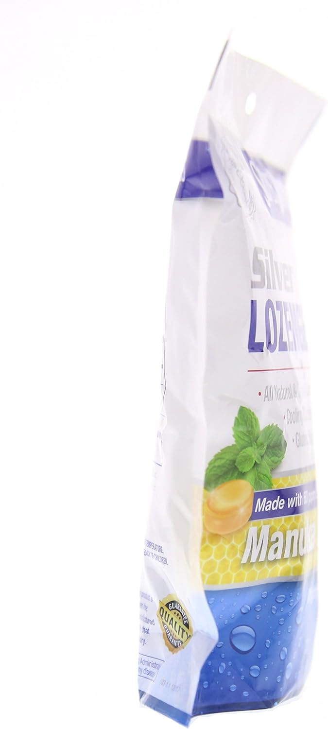 2 Pack American Biotech Labs Silver Biotics Silver Lozenges with 60ppm SilverSol & Manuka Honey, Mighty Manuka Mint - 21 Count