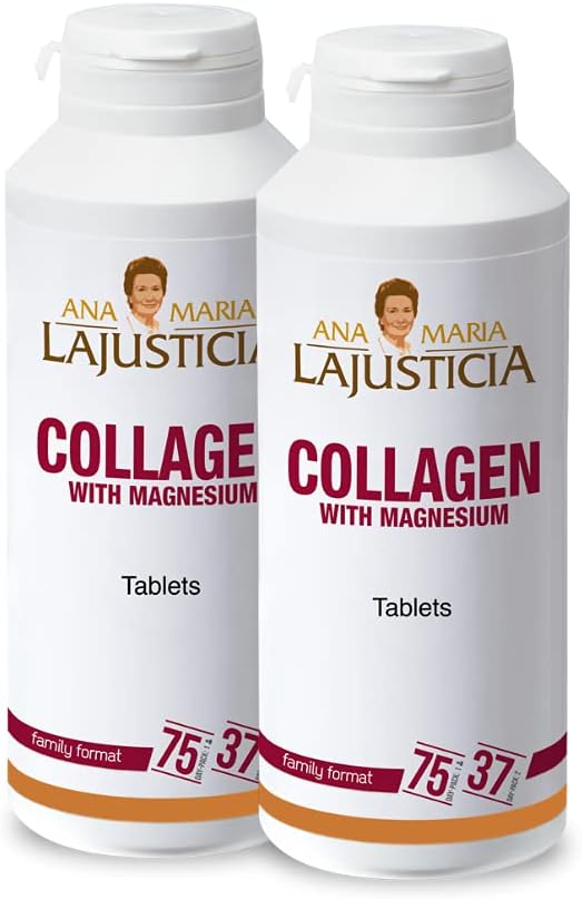 2 Pack Ana Maria LaJusticia Collagen with Magnesium - 450 Tabs - Skin Rejuvenation, Nervous System Support, Bone & Teeth Health - Spain