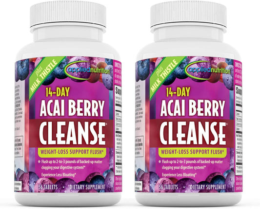 2-Pack Applied Nutrition 14-Day Acai Berry Cleanse Tablets - 112 Tablets Total