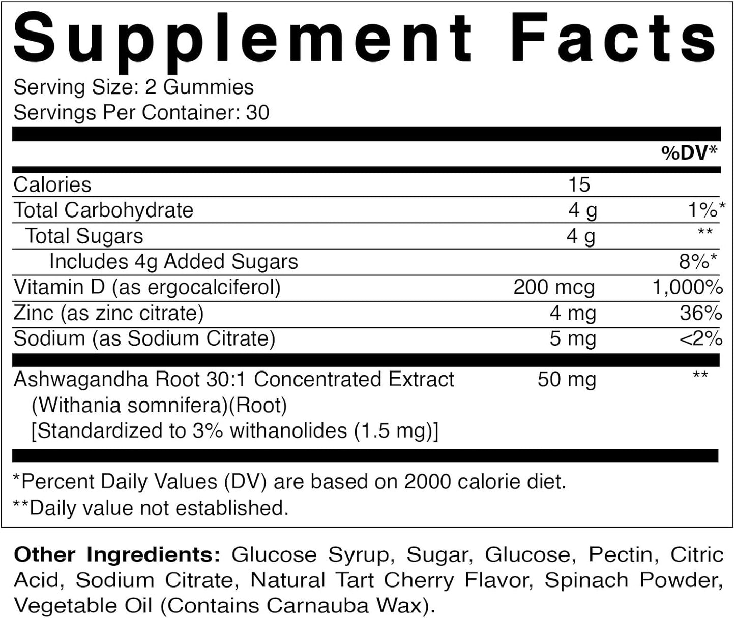 2 Pack Ashwagandha Gummies - 60 Vegan Gummies with 30X Concentrate Extract - High Withanolides Content