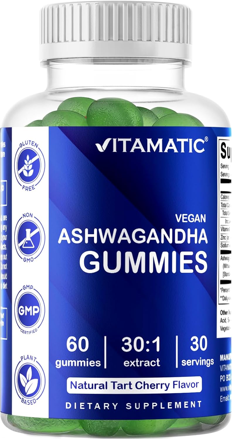 2 Pack Ashwagandha Gummies - 60 Vegan Gummies with 30X Concentrate Extract - High Withanolides Content