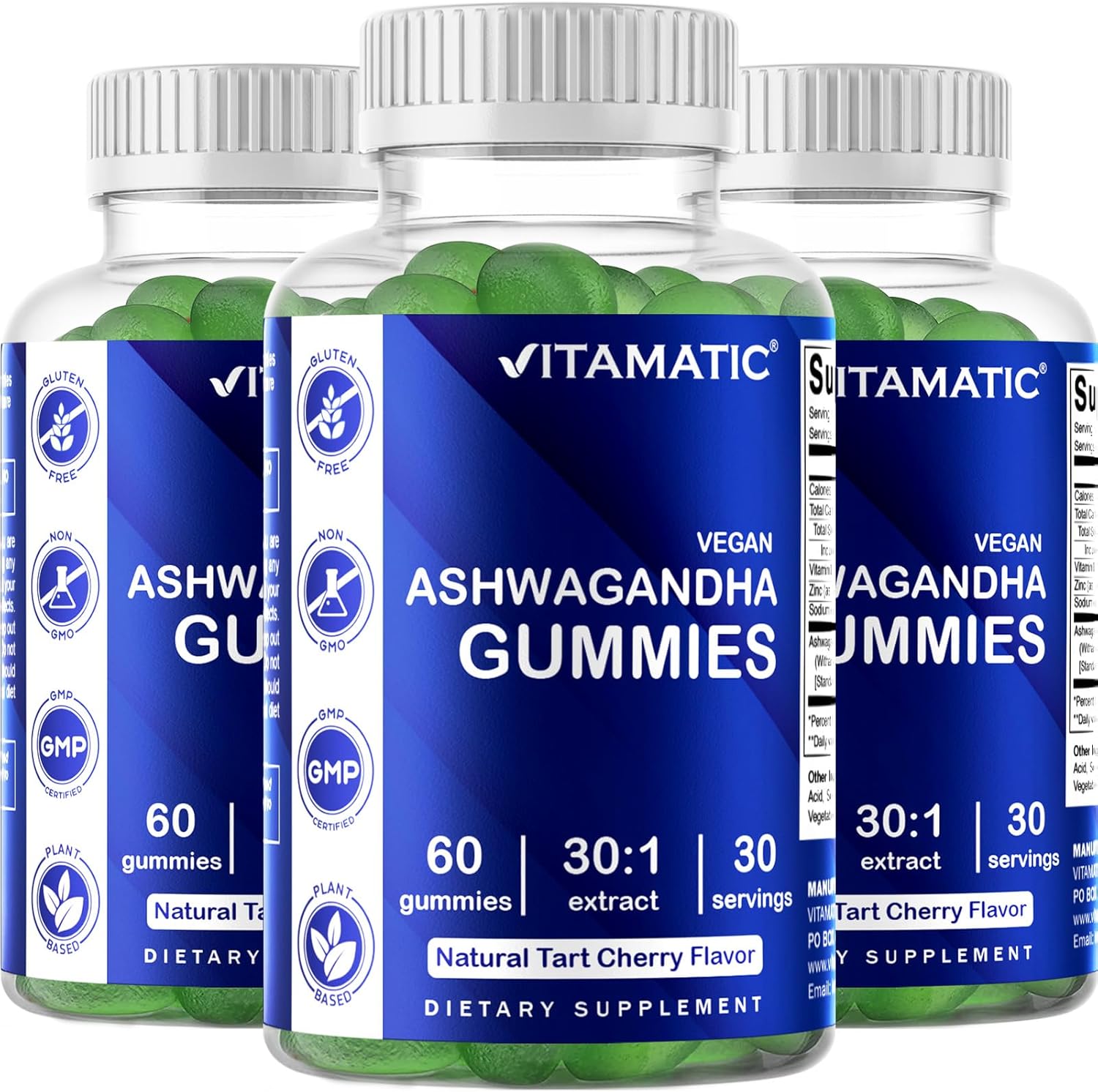 2 Pack Ashwagandha Gummies - 60 Vegan Gummies with 30X Concentrate Extract - High Withanolides Content