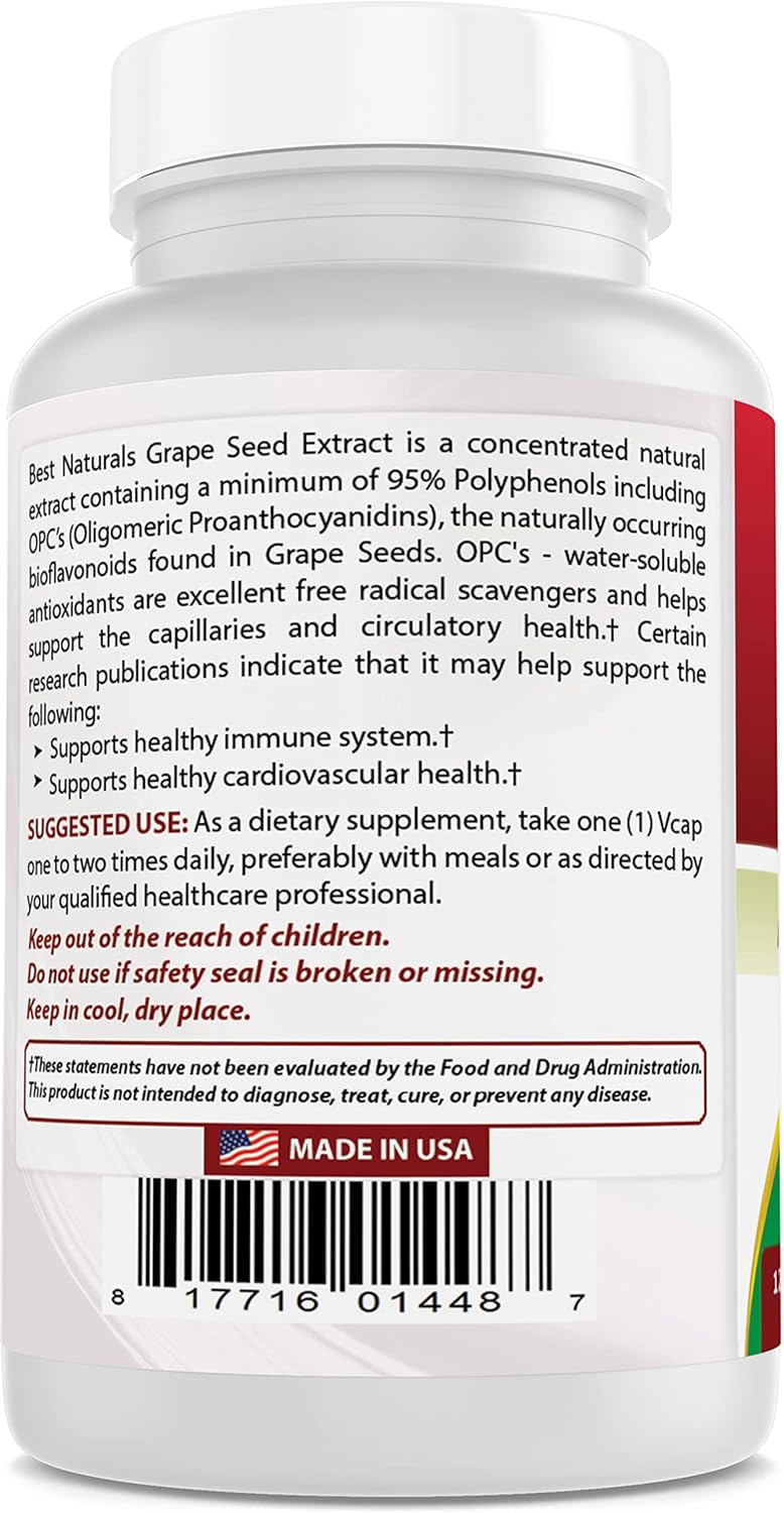 2-Pack Best Naturals Grapeseed Extract 400mg - 240 Vegetarian Capsules