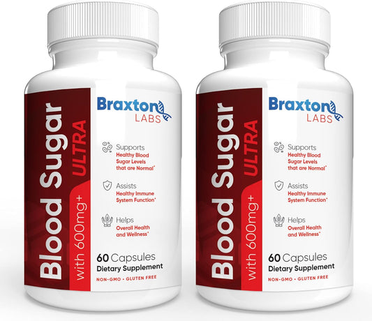 2 Pack Braxton Labs Blood Sugar Ultra Capsules - 120 Count (60x2) ABSVO Supplement