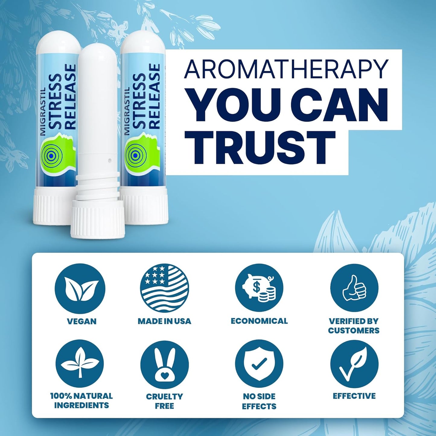2-Pack Bundle: Made in USA Unscented Magnesium Cream & Stress Release Inhaler