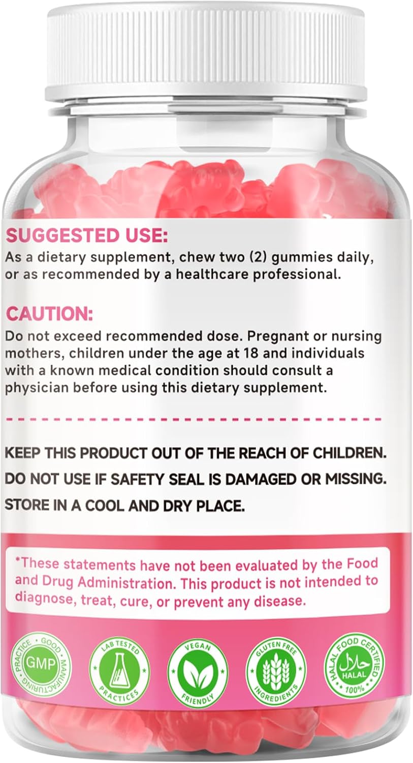 2 Pack Calcium Citrate Gummies 1000mg with Vitamin D3 for High Absorption, Muscle & Immune Support - Raspberry Flavor - 120 Count