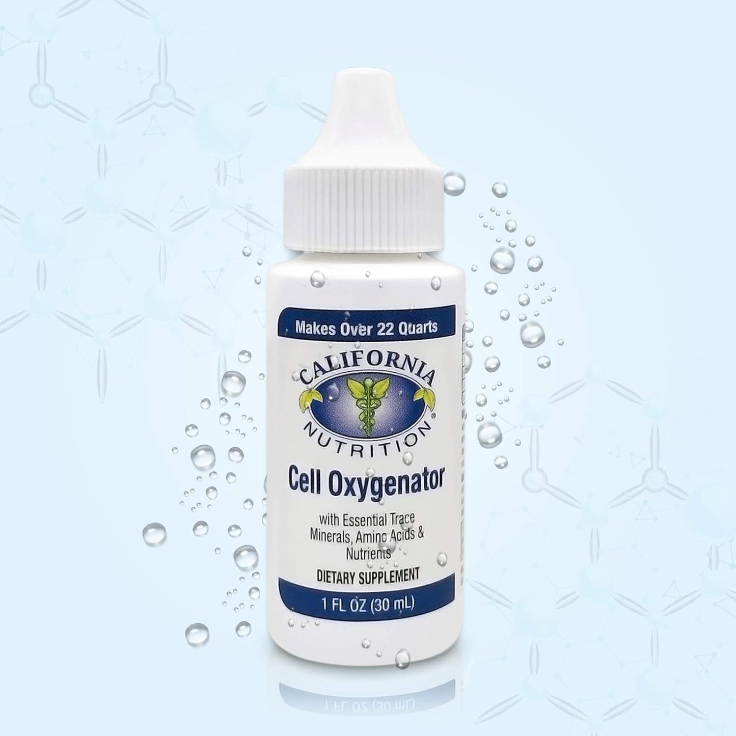 2-Pack California Nutrition Cell Oxygenator 1 Fl Oz Liquid Oxygen Drops for Immune System Support & Athletic Performance