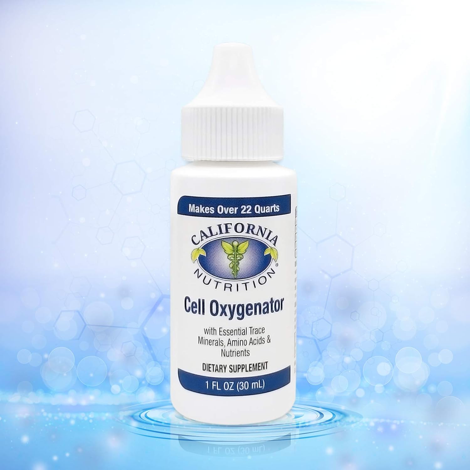 2-Pack California Nutrition Cell Oxygenator 1 Fl Oz Liquid Oxygen Drops for Immune System Support & Athletic Performance