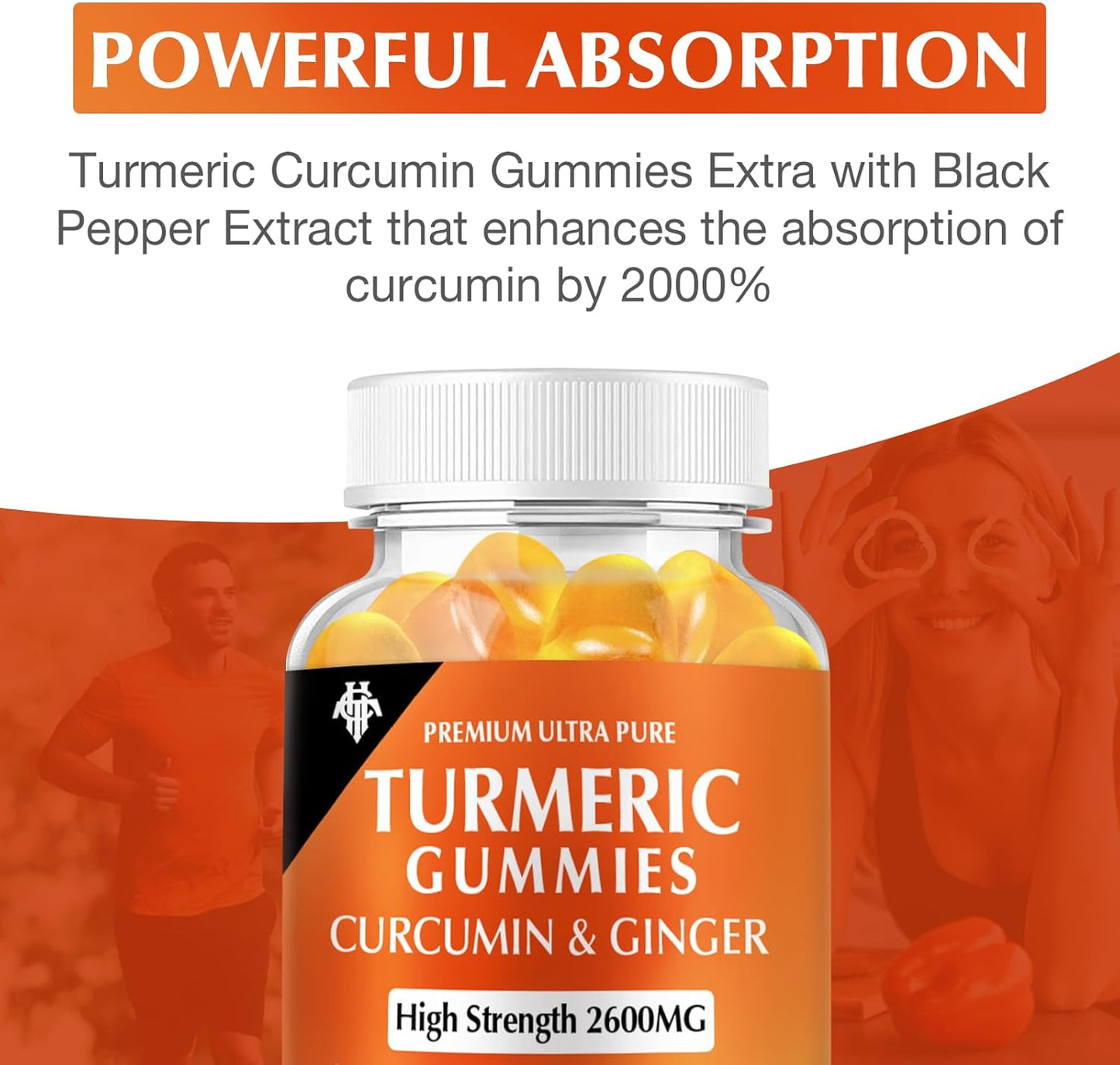 2 Pack CHANUBITO Turmeric Curcumin Gummies with Ginger & Black Pepper - Immune Support for Adults - Vegan, Gluten Free - Healthy Skin & Muscle Support