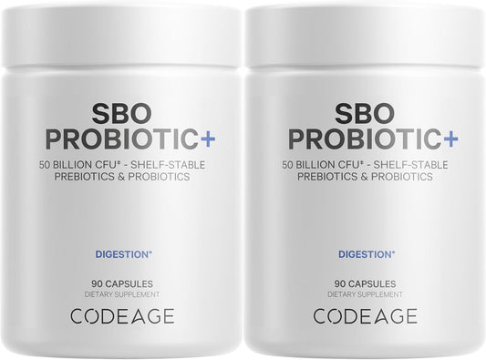 2 Pack Codeage SBO Probiotics: 50 Billion CFUs, Multi Strain Soil Based Organisms & Organic Botanical Blend