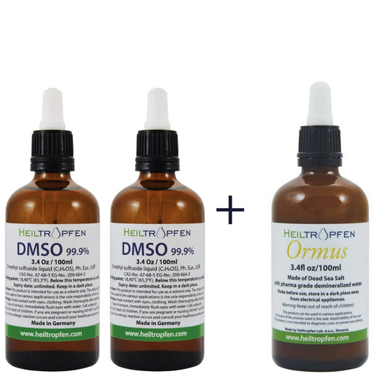 2-Pack: DMSO 99.9% 3.4 oz + Ormus Concentrated Orme 3.4 Fl Oz by Heiltropfen®