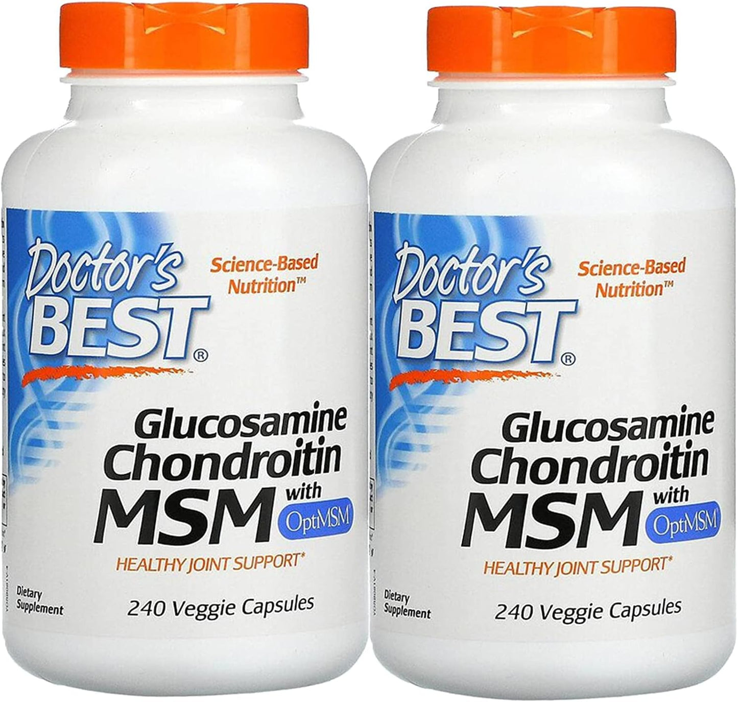 2-Pack Doctor's Best Glucosamine Chondroitin MSM with OptiMSM, 240 Veggie Capsules