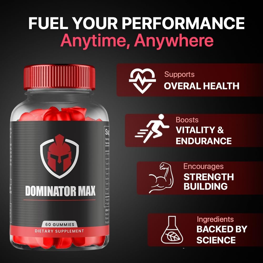 2 Pack Dominator Max Gummies - Advanced Formula for Max Performance and Muscle Growth, All Natural Supplement for Overall Health Support (120 Gummies)