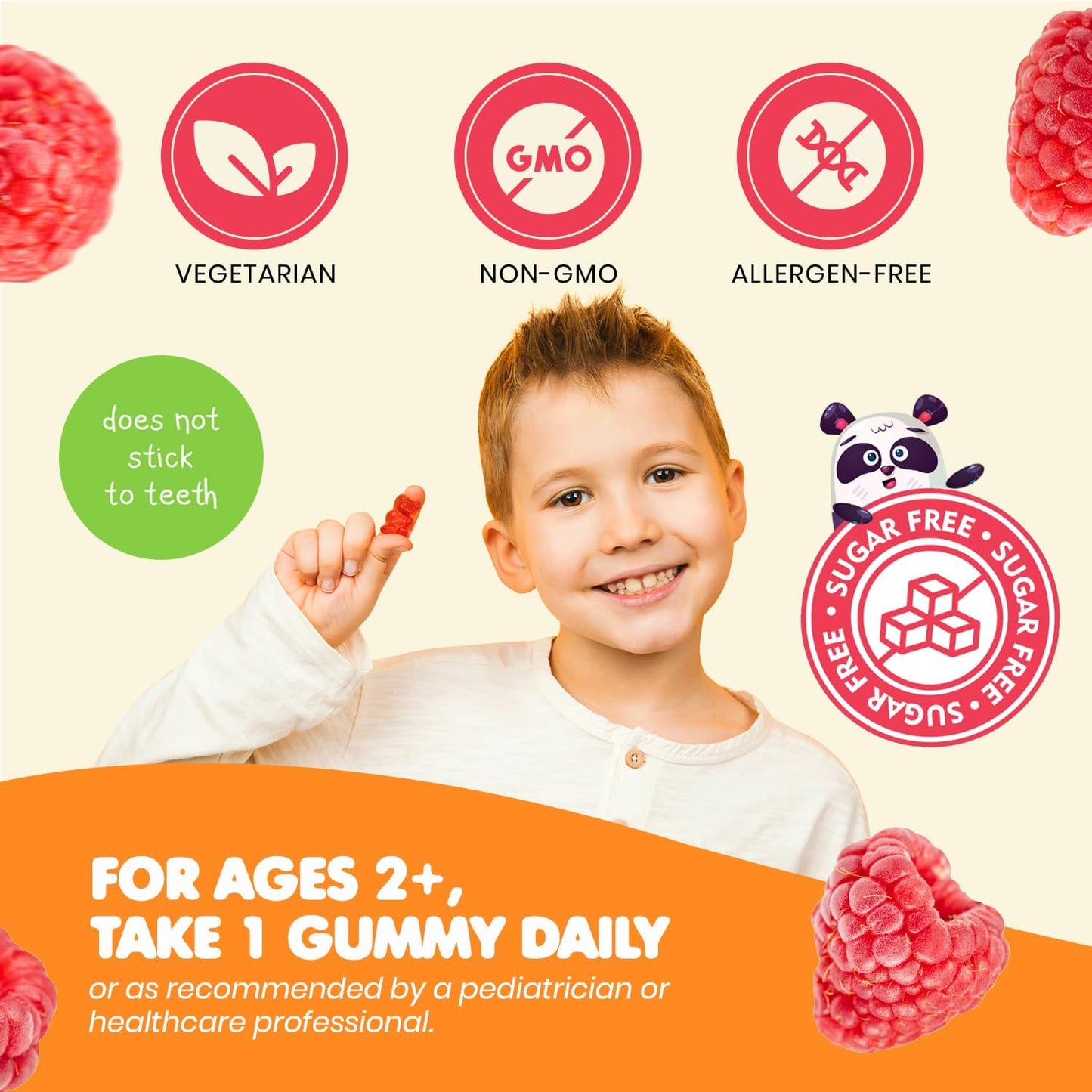 2-Pack Dr. Moritz Sugar-Free Calm Magnesium Gummies - Raspberry Flavor - Non-GMO Citrate Gummies for Kids & Adults (60 Count)