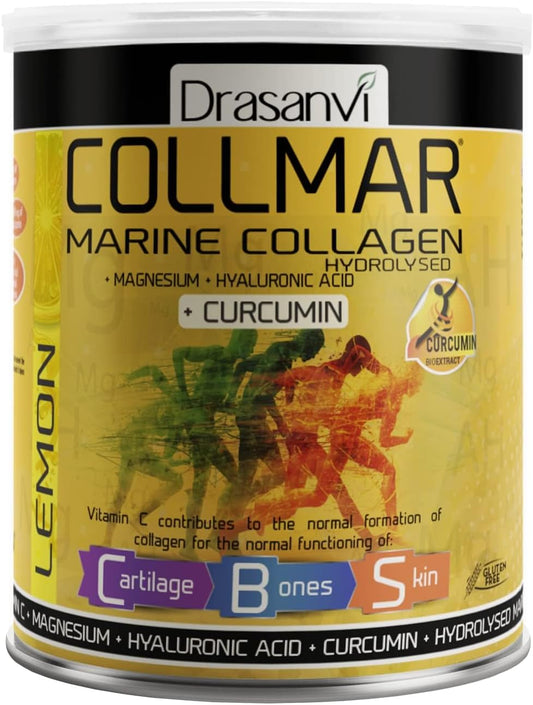 2 Pack Drasanvi COLLMAR Hydrolyzed Collagen with Magnesium, Turmeric, and Lemon Flavor - Supports Muscle Growth, Joint Health, and Amino Acids