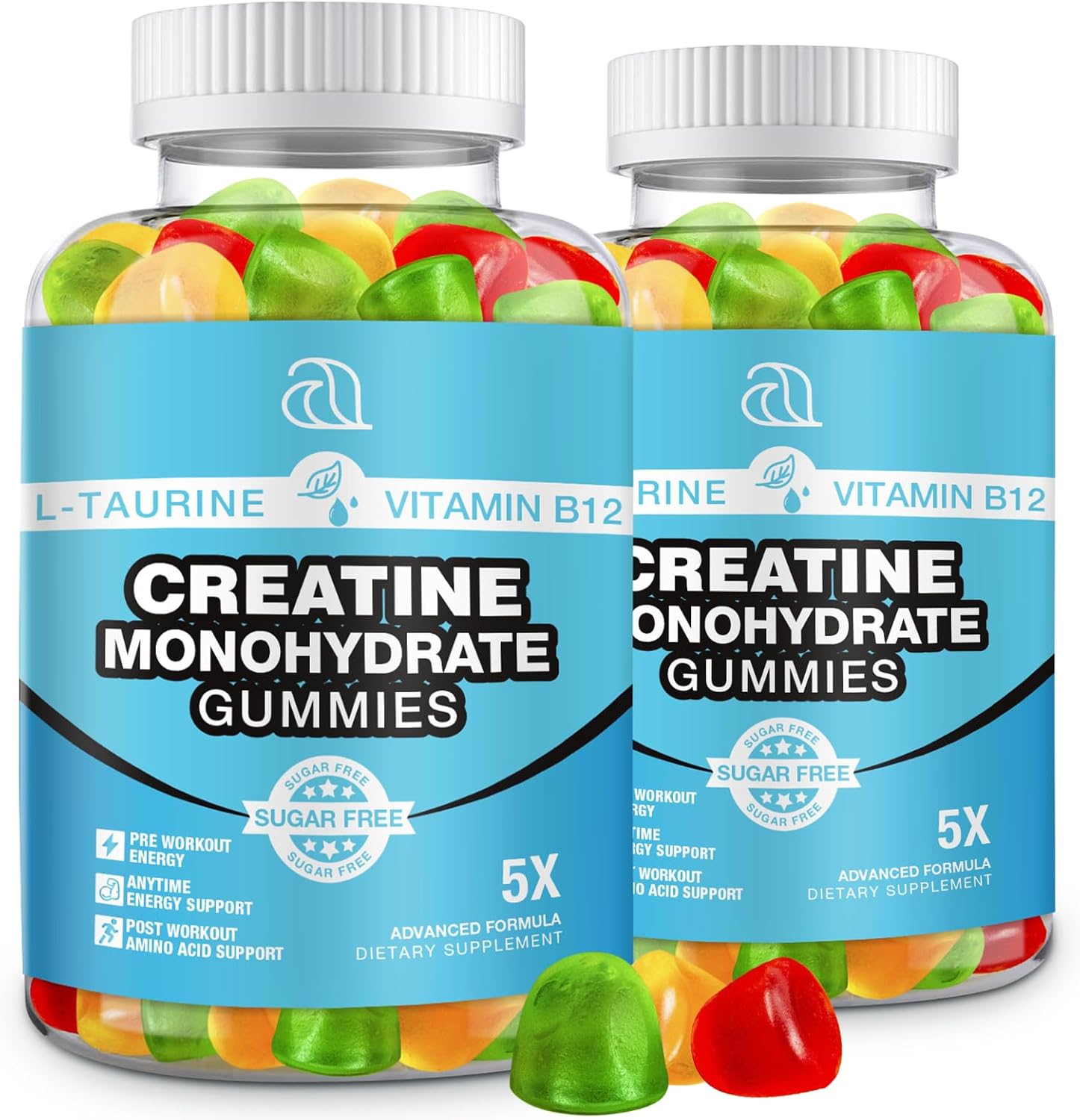 2 Pack DRZIHOOCH Creatine Monohydrate Gummies 5000mg - Muscle Builder & Energy Boost - 160 Count Chewable Supplement for Men & Women - Made in USA