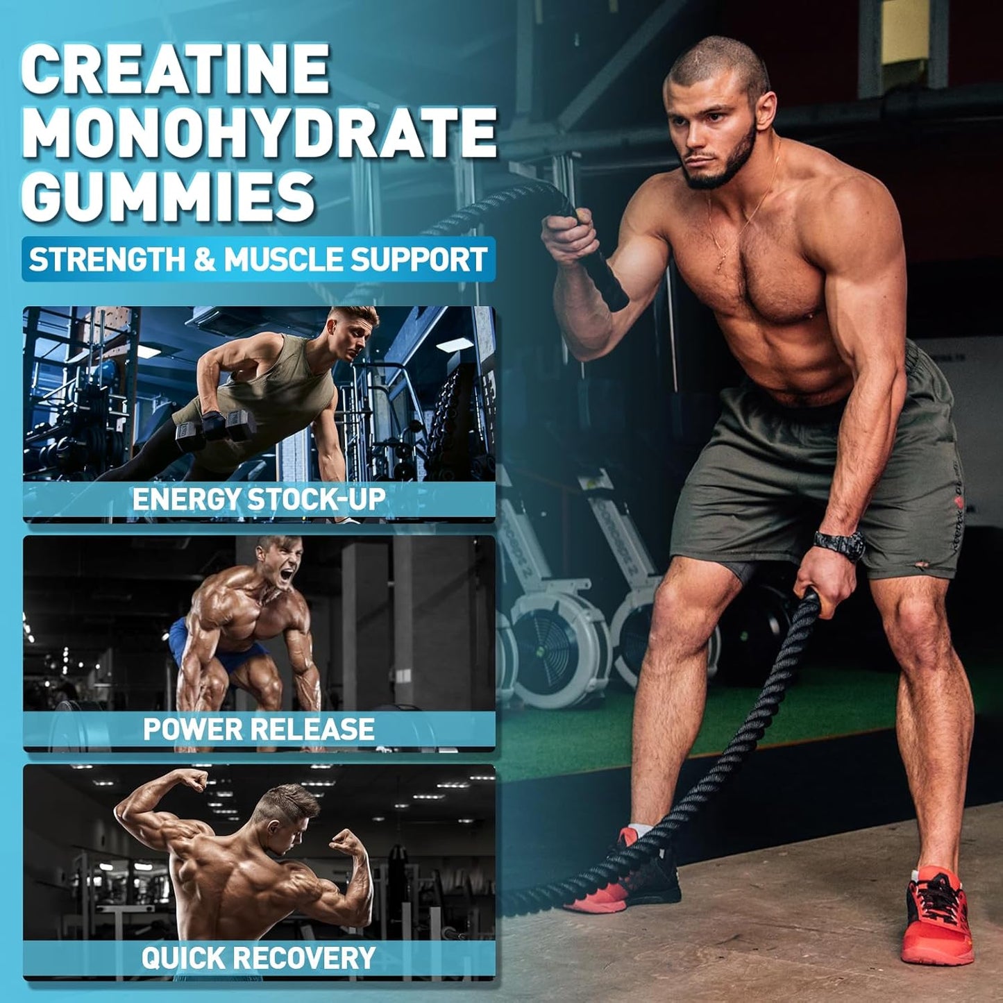 2 Pack DRZIHOOCH Creatine Monohydrate Gummies 5000mg - Muscle Builder & Energy Boost - 160 Count Chewable Supplement for Men & Women - Made in USA