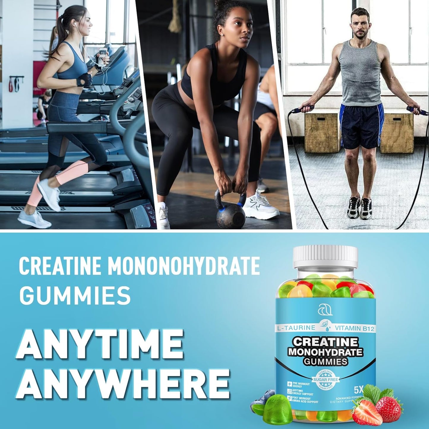 2 Pack DRZIHOOCH Creatine Monohydrate Gummies 5000mg - Muscle Builder & Energy Boost - 160 Count Chewable Supplement for Men & Women - Made in USA