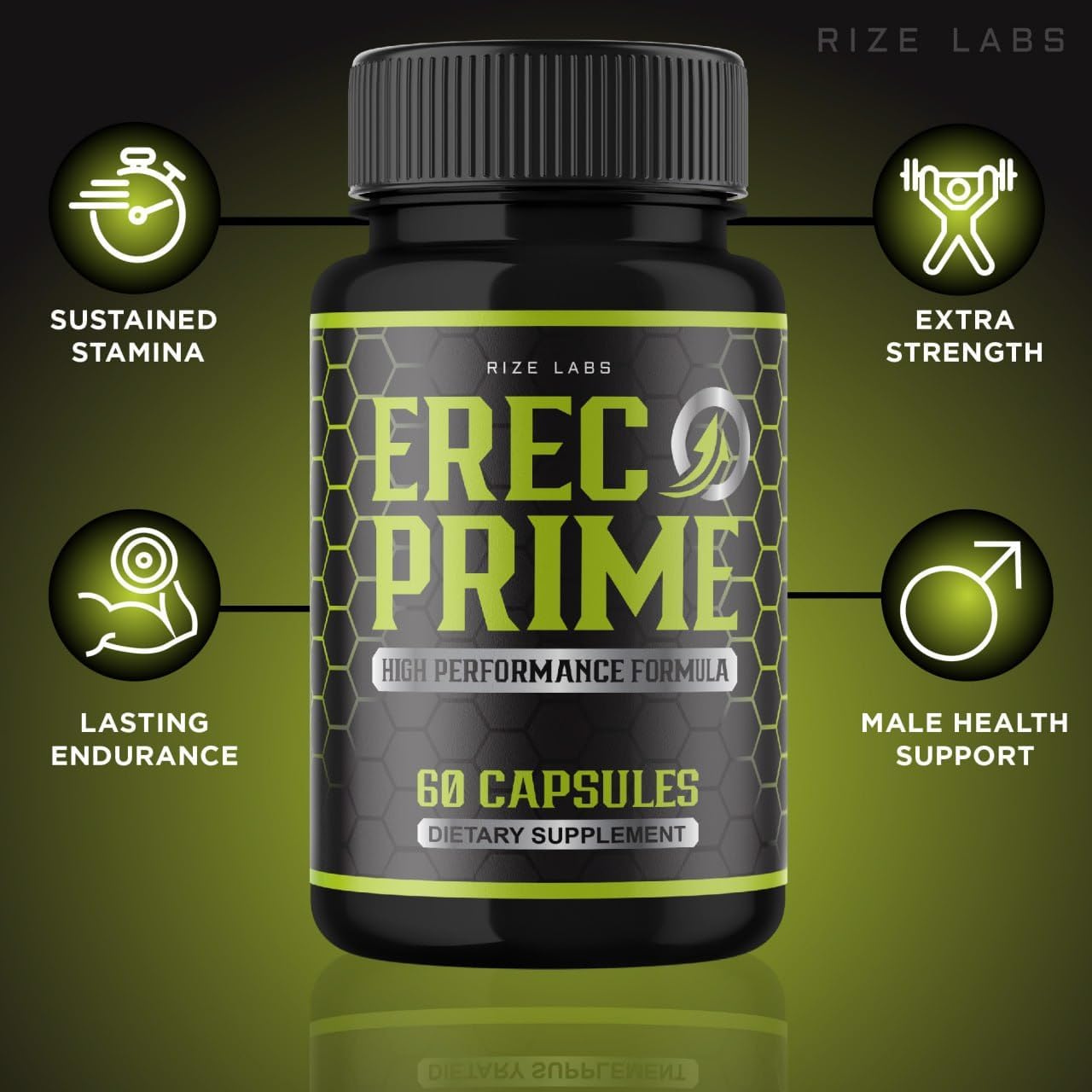 2-Pack Erec Prime Pills for Men - High Performance Formula, All-Natural Support for Peak Performance & Health - 120 Capsules