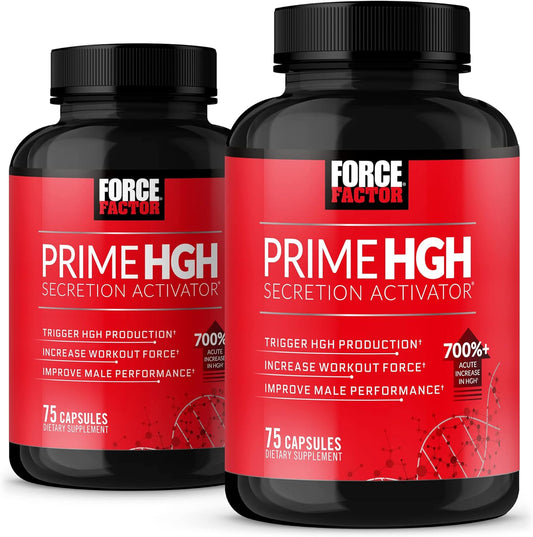 2-Pack Force Factor Prime HGH Supplement for Men - Activates HGH Secretion, Boosts Workout Force & Performance - 150 Capsules