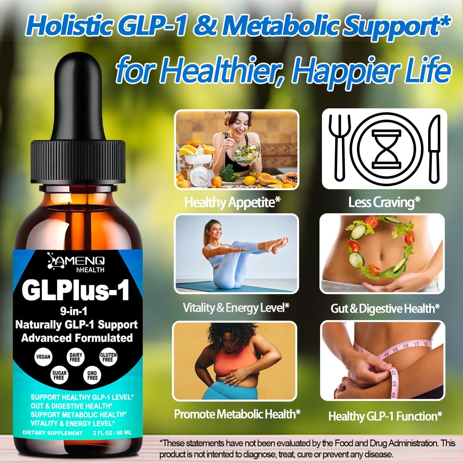 2 Pack GLP Supplement with Soursop Graviola Liquid Drops for Women & Men - Non GMO, Vegan, Gluten Free, Sugar Free