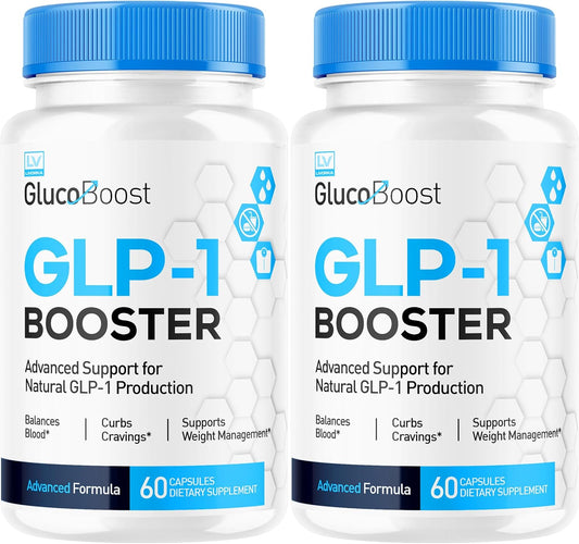 2 Pack Glucoboost GLP-1 Booster Supplement Pills for Women and Men - 2 Month Supply