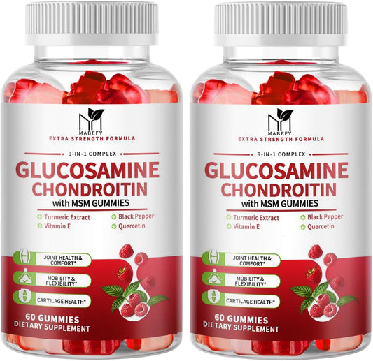 2 Pack Glucosamine Chondroitin Gummies for Joint Support - 120 Gummies, Triple Strength Formula