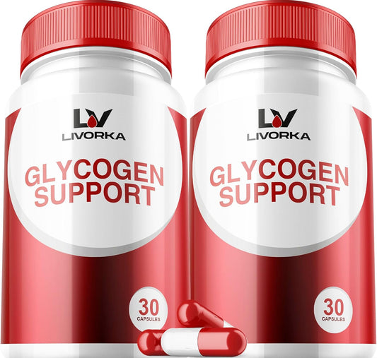 2 Pack Glycogen Support Capsules - Advanced Formula for Glycogen Control with Powerful Ingredients - 60 Day Supply