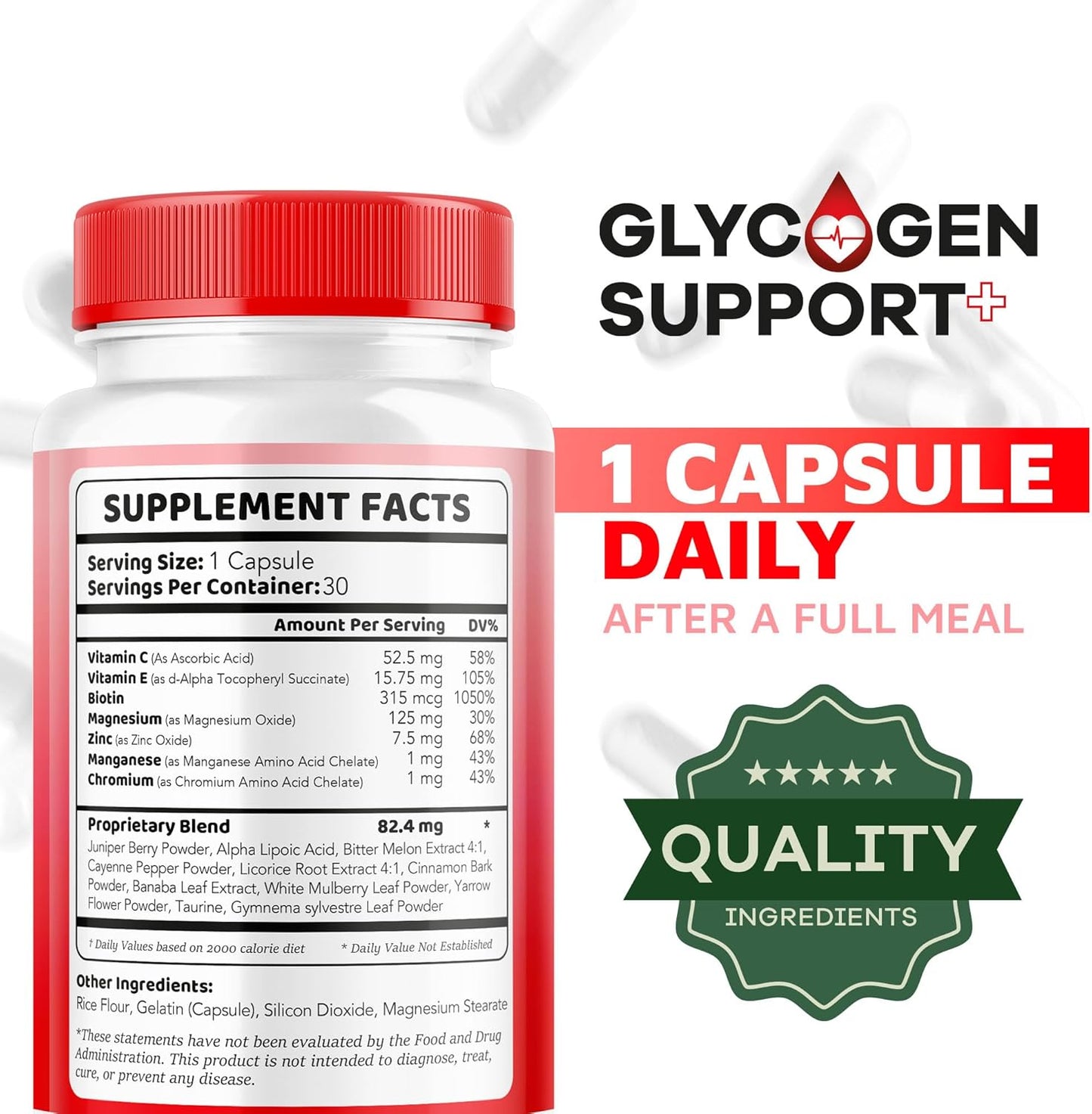 2-Pack Glycogen Support Supplement Capsules - Advanced Formula for 2 Months - 60 Capsules