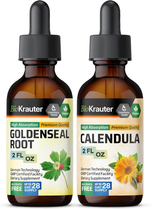 2-Pack Goldenseal and Calendula Tinctures - 2 Fl. Oz. Each
