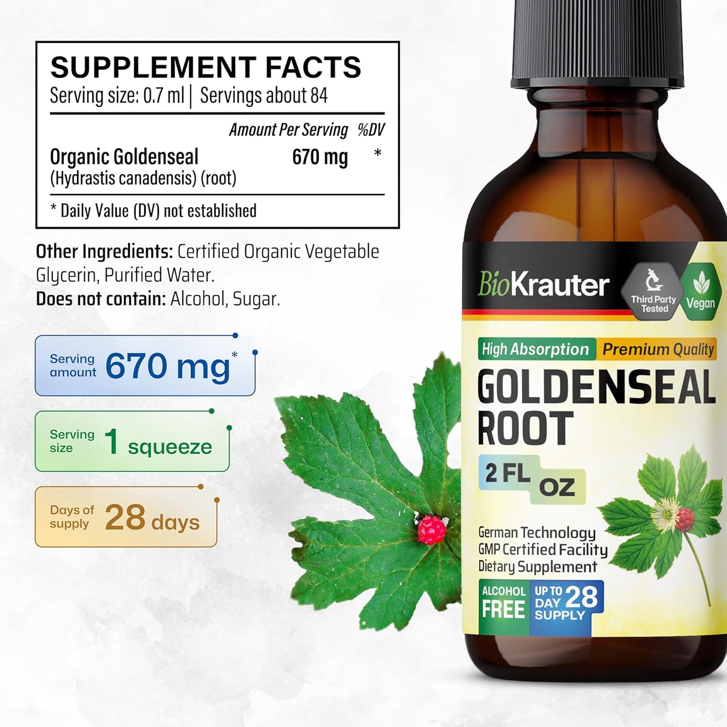 2-Pack Goldenseal and Calendula Tinctures - 2 Fl. Oz. Each
