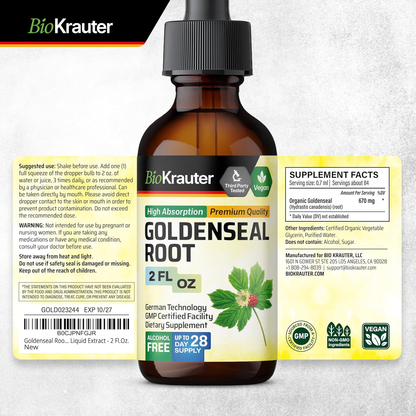 2-Pack Goldenseal and Calendula Tinctures - 2 Fl. Oz. Each