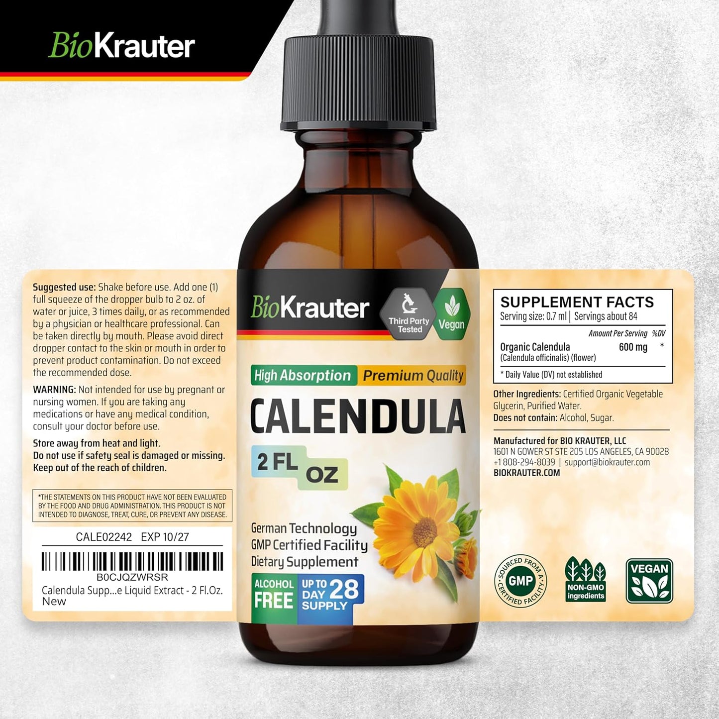 2-Pack Goldenseal and Calendula Tinctures - 2 Fl. Oz. Each