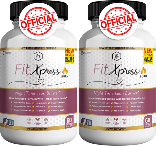2 Pack Greenvify FitXpress Burner: Powerful Anabolic Recovery Formula with Natural Sleep Aid, Magnesium, Ashwagandha