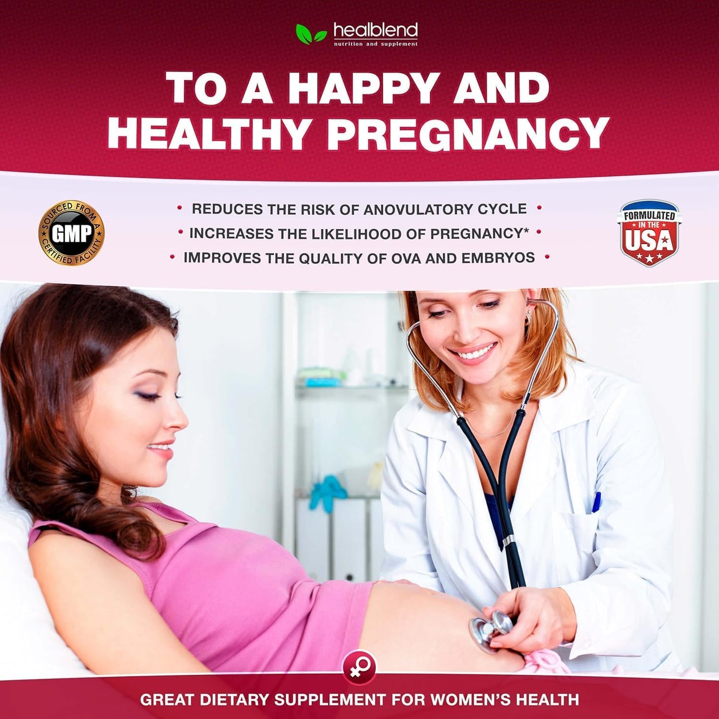 2-Pack Healblend Myo & D-Chiro Inositol Supplement for Women's Hormonal Balance, Fertility & Pregnancy Support