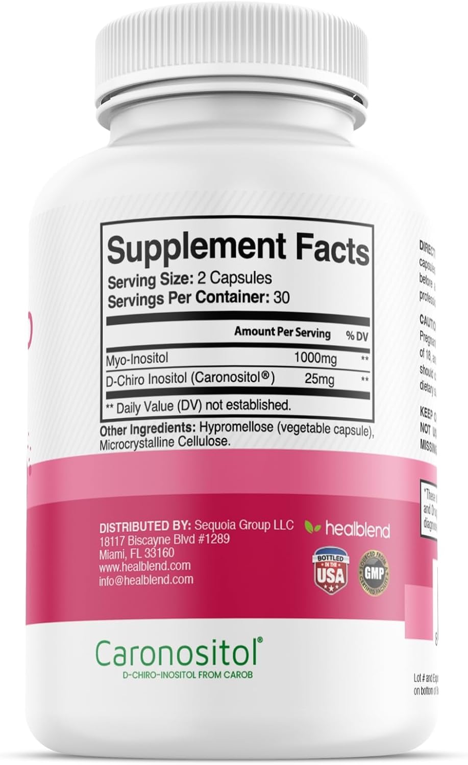 2-Pack Healblend Myo & D-Chiro Inositol Supplement for Women's Hormonal Balance, Fertility & Pregnancy Support