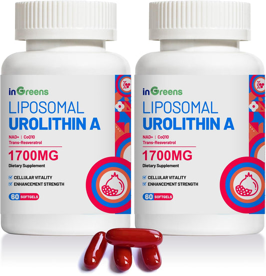 2-Pack inGreens Urolithin A Supplement 1700mg for Cellular Health and Longevity