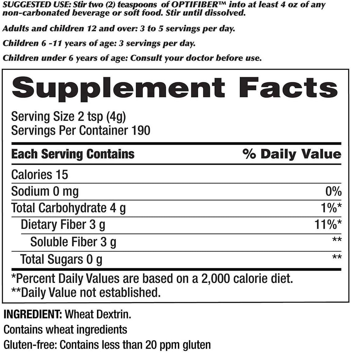 2 Pack Kirkland Signature OPTIFIBER Powder 25.6 oz, 190 Servings