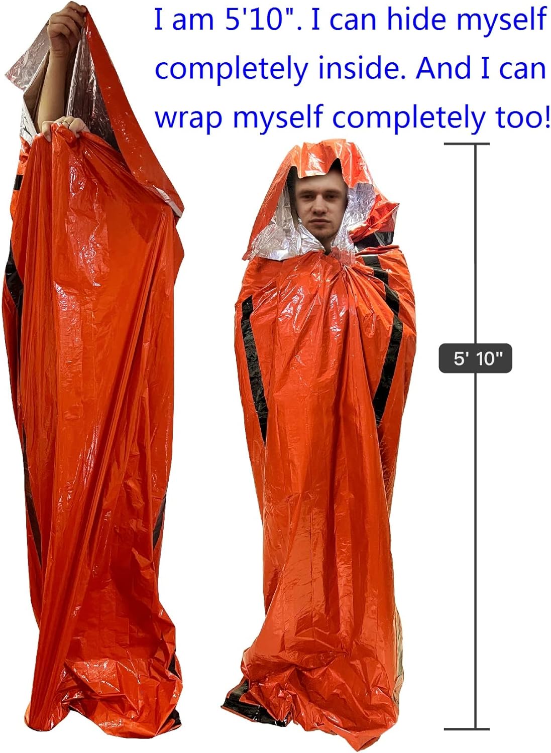 2 Pack Leberna Emergency Sleeping Bags | Survival Gear Bivy Sack for Camping | Portable Thermal Blanket for Emergency Situations