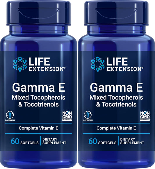 2-Pack Life Extension Gamma E Mixed Tocopherols & Tocotrienols Softgels - 60 Count
