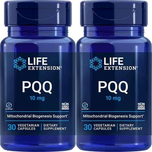 2 Pack Life Extension PQQ (Pyrroloquinoline Quinone) 10 mg, 30 Vegetarian Capsules for Enhanced Health