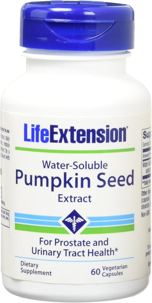 2-Pack Life Extension Water-Soluble Pumpkin Seed Extract Capsules - 60 Vegetarian Capsules