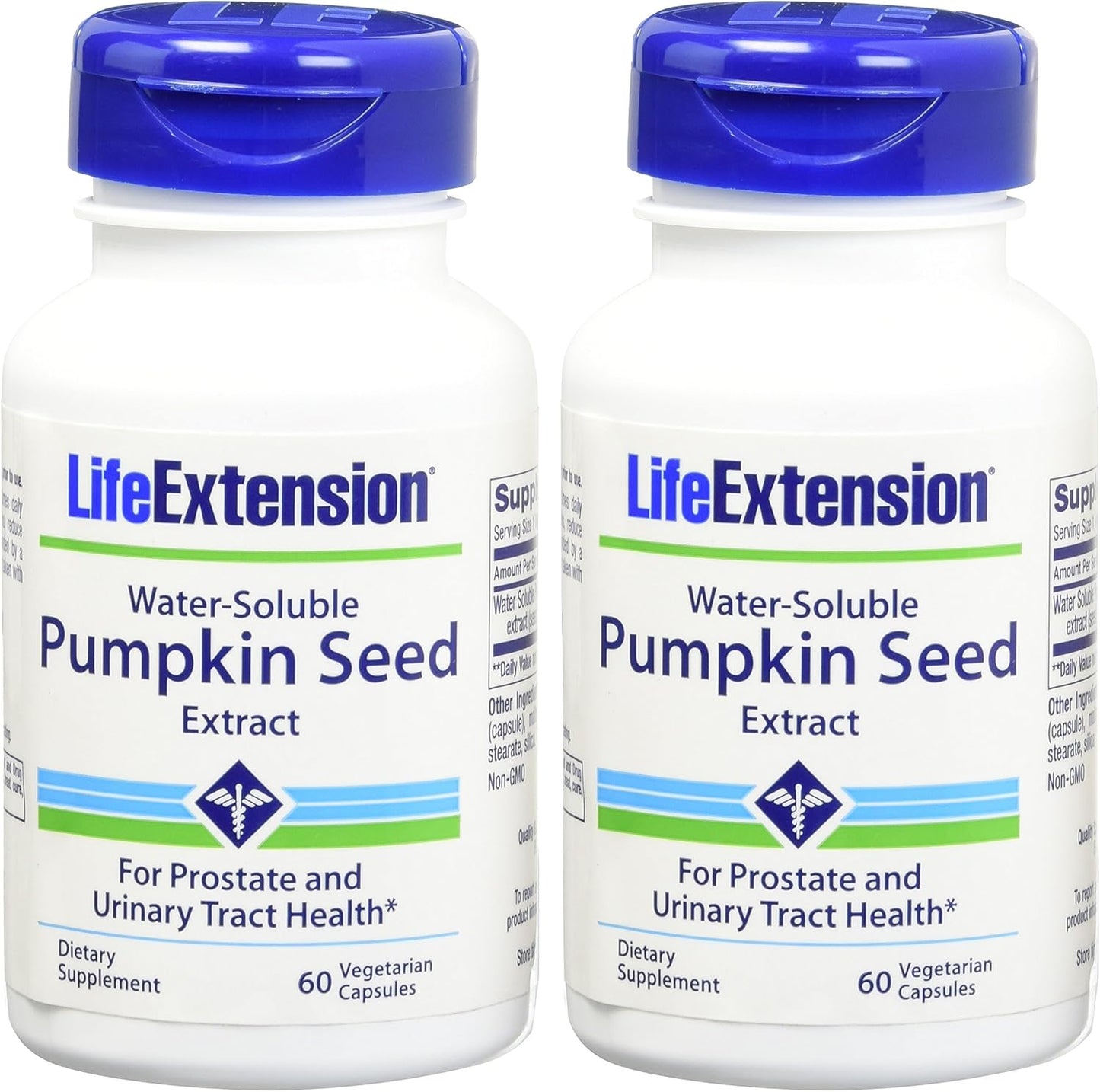 2-Pack Life Extension Water-Soluble Pumpkin Seed Extract Capsules - 60 Vegetarian Capsules