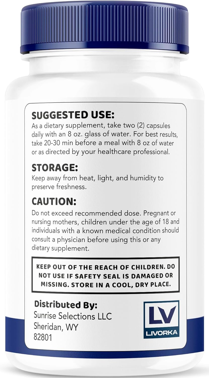 2 Pack LIVORKA Mindful Wellness Brain Support Capsules - Premium Natural Formula, 120 Capsules for 60 Days