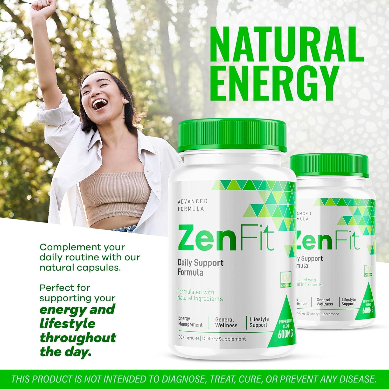 2-Pack LIVORKA Zenfit Capsules - Natural Zenfit Supplement for 2 Months - Advanced Formula Zenfit Pills
